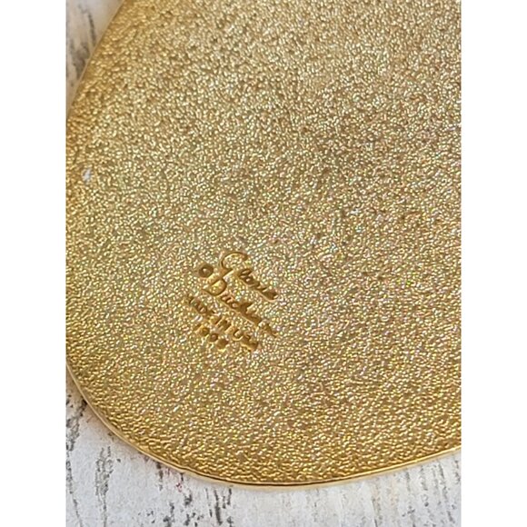 Vintage‎ gold tone egg green ornament xmas decor spring - Picture 5 of 6